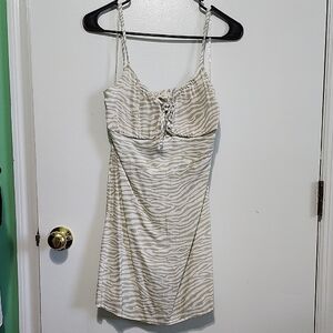 DEREK HEART Zebra Print Spaghetti Strap Dress